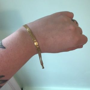 Vintage Italian 14k gold three strand bracelet